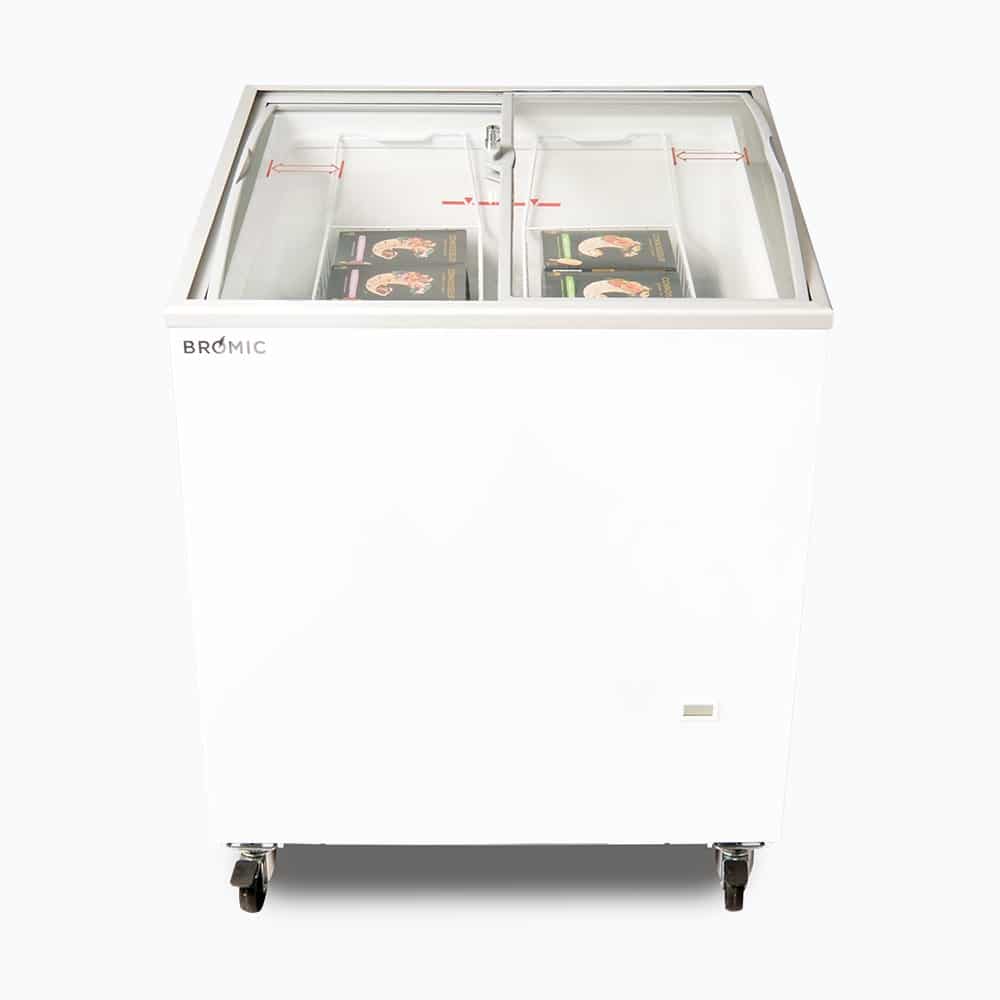 Bromic CF0200ATCG-NR – Display Chest Freezer - 176L - Curved Glass Top