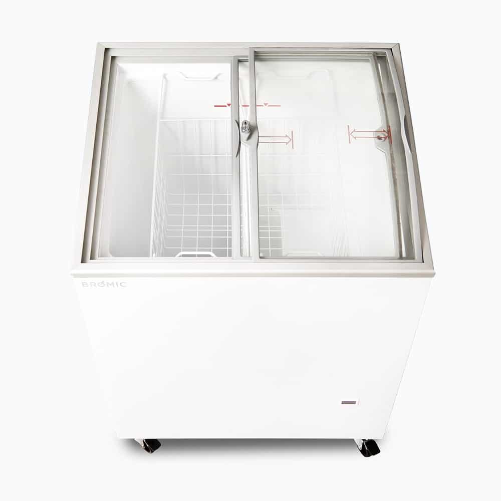 Bromic CF0200ATCG-NR – Display Chest Freezer - 176L - Curved Glass Top