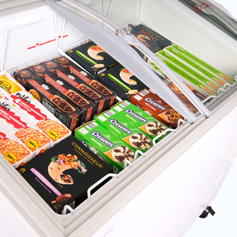 Bromic CF0300ATCG-NR – Display Chest Freezer - 264L - Curved Glass Top
