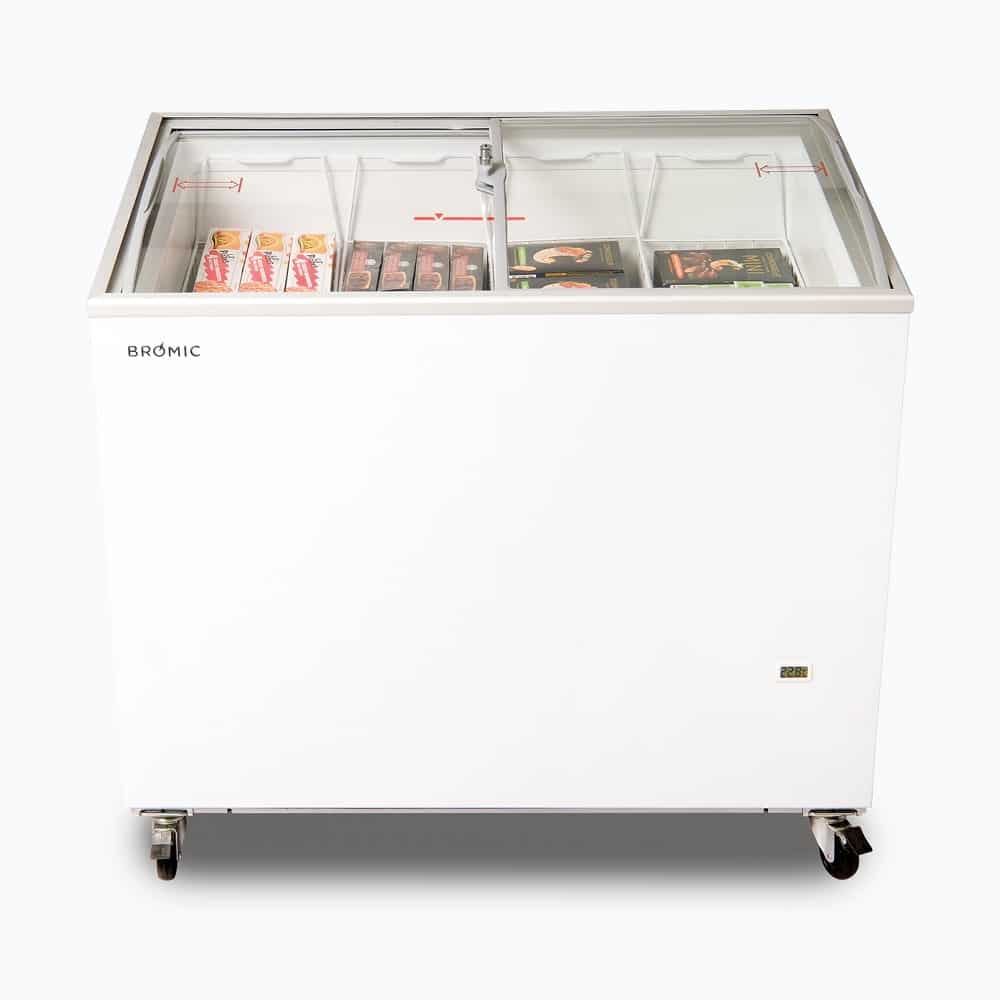 Bromic CF0300ATCG-NR – Display Chest Freezer - 264L - Curved Glass Top