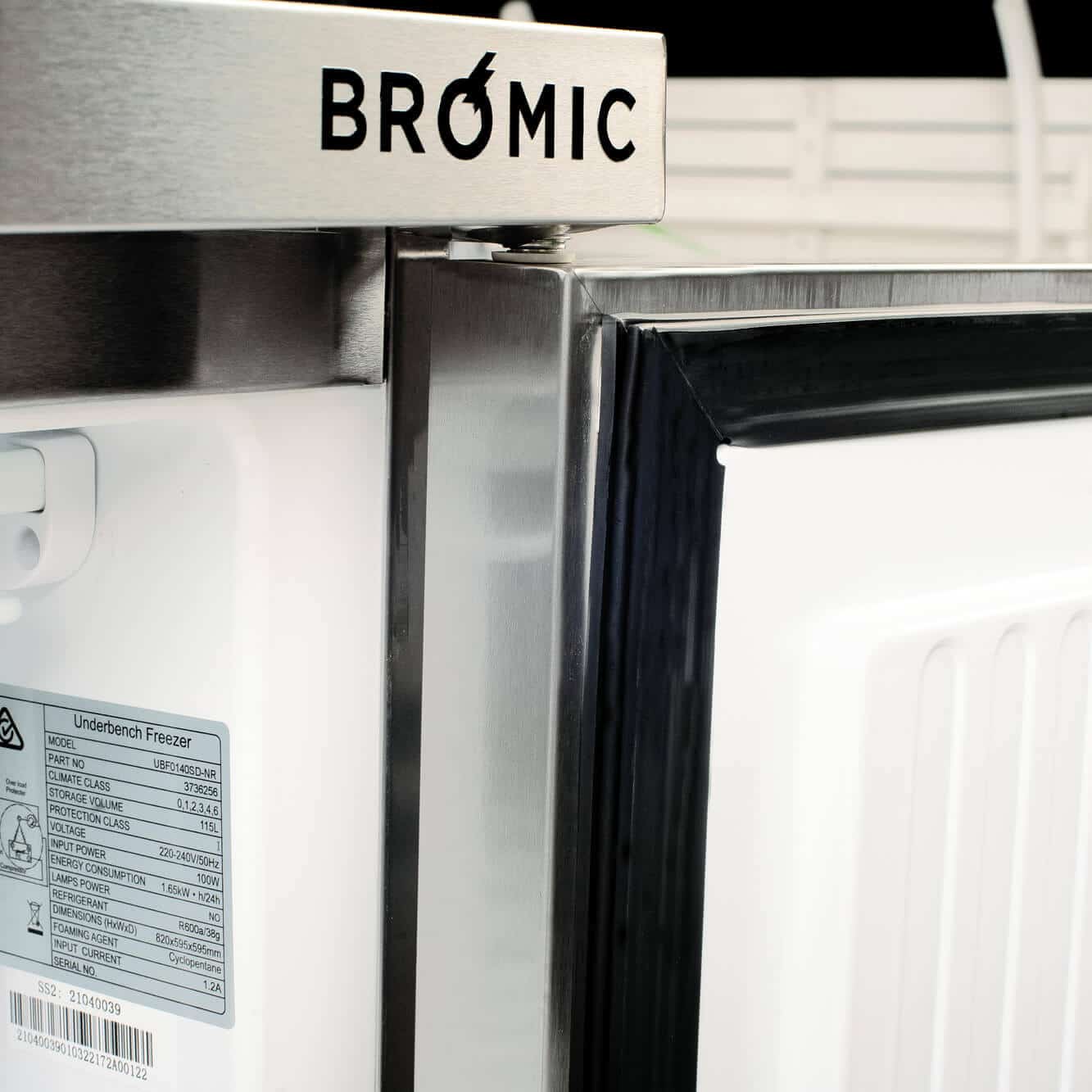 Bromic UBF0140SD-NR – Under Bench Freezer - 115L - 1 Door - Stainless Steel