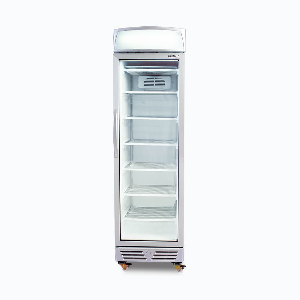Bromic UF0374LS-NR – Upright Display Freezer - 300L - 1 Door - Flat Glass - Lightbox
