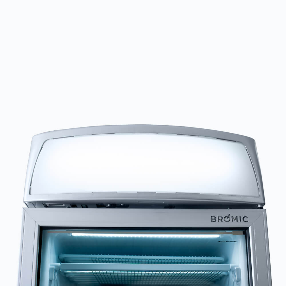 Bromic UF0374LS-NR – Upright Display Freezer - 300L - 1 Door - Flat Glass - Lightbox