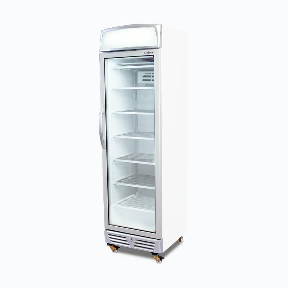 Bromic UF0374LS-NR – Upright Display Freezer - 300L - 1 Door - Flat Glass - Lightbox