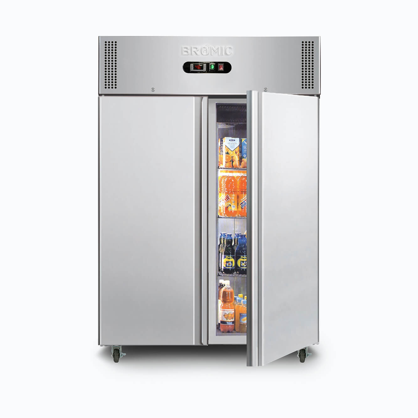 Bromic UF1300SDF-NR-1 – Upright Freezer - 1300L - 2 Doors - Stainless Steel