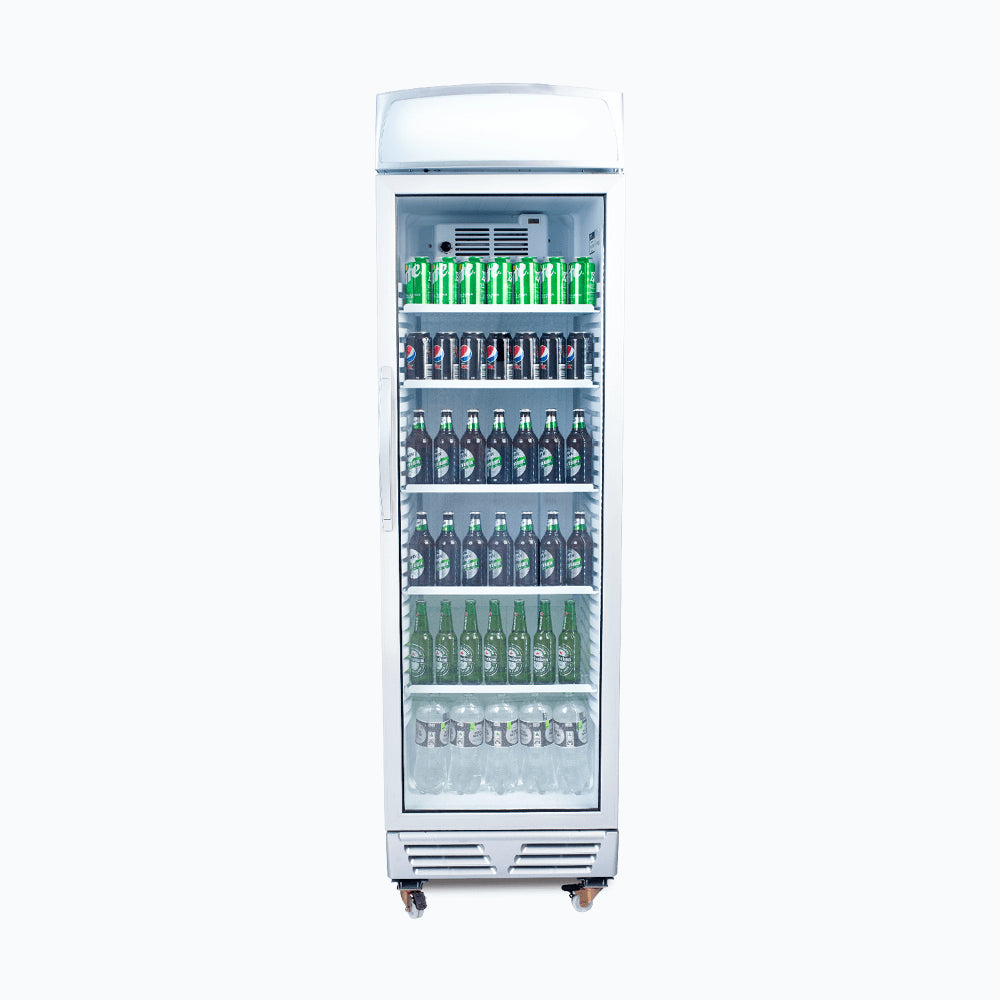 Bromic GM0374L-NR – Upright Display Fridge - 372L - 1 Door - Flat Glass - Lightbox