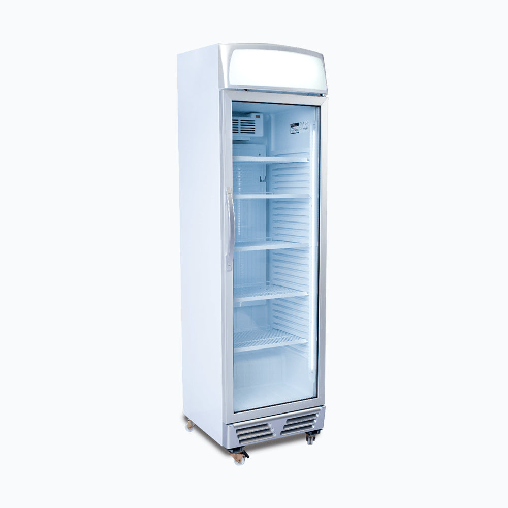Bromic GM0374L-NR – Upright Display Fridge - 372L - 1 Door - Flat Glass - Lightbox