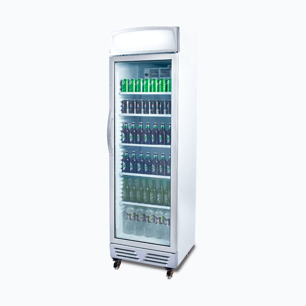 Bromic GM0374L-NR – Upright Display Fridge - 372L - 1 Door - Flat Glass - Lightbox