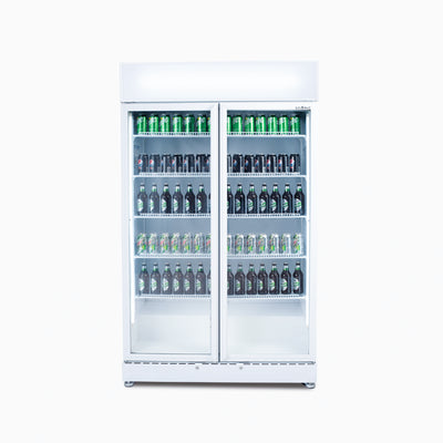 Bromic GM0900LWECO-NR – Upright Display Fridge - 885L - 2 Doors - Flat Glass - White