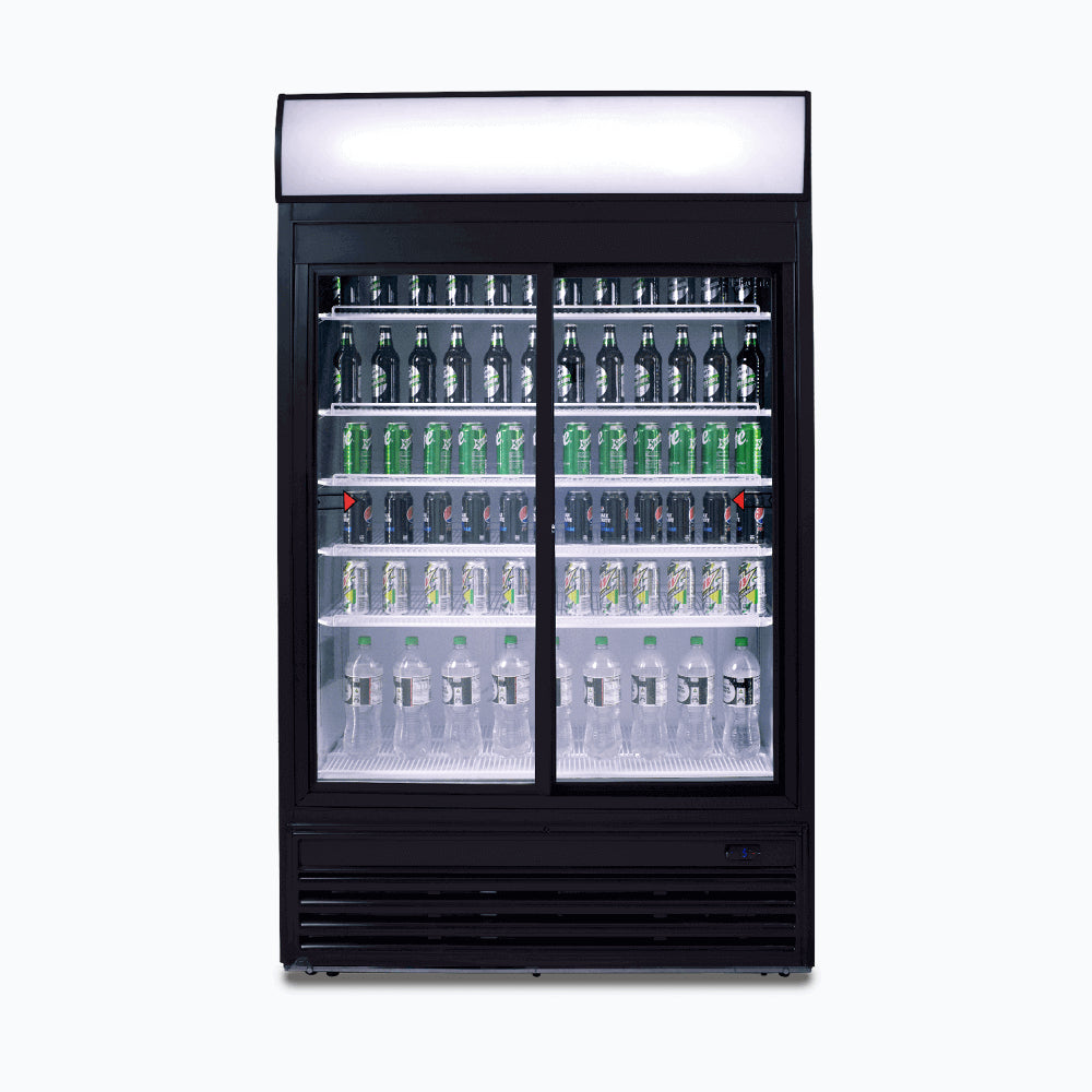 Bromic GM0980LS-NR – Upright Display Fridge  - 945L - 2 Doors - Sliding - Flat Glass - Lightbox