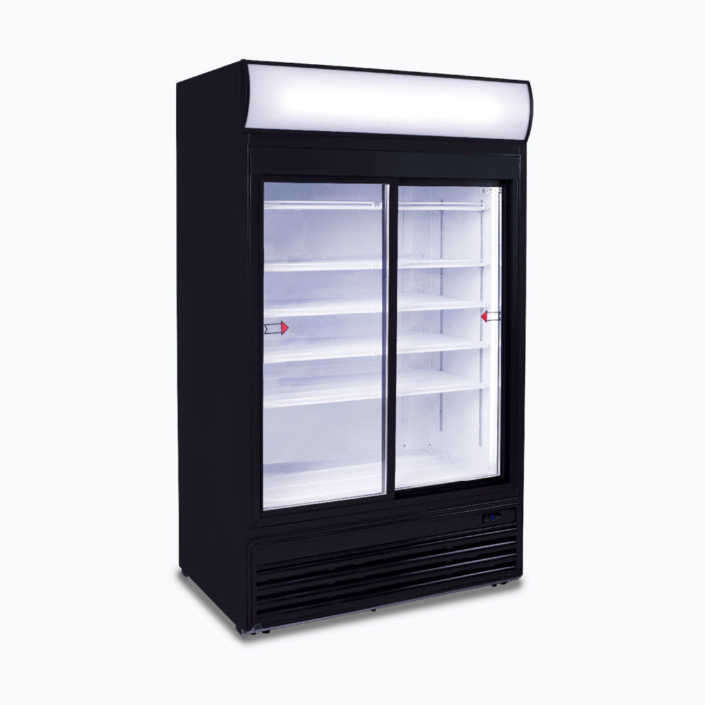 Bromic GM0980LS-NR – Upright Display Fridge  - 945L - 2 Doors - Sliding - Flat Glass - Lightbox