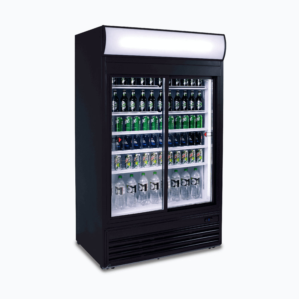Bromic GM0980LS-NR – Upright Display Fridge  - 945L - 2 Doors - Sliding - Flat Glass - Lightbox