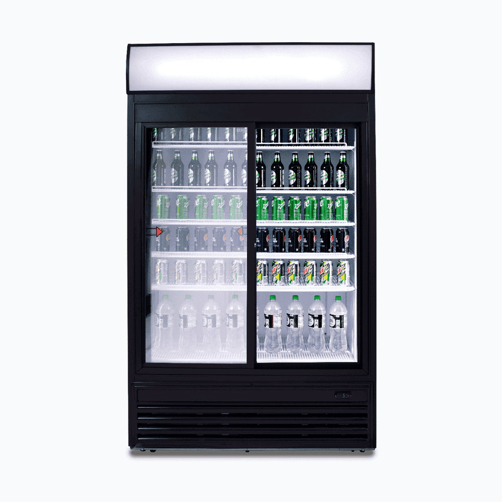 Bromic GM0980LS-NR – Upright Display Fridge  - 945L - 2 Doors - Sliding - Flat Glass - Lightbox