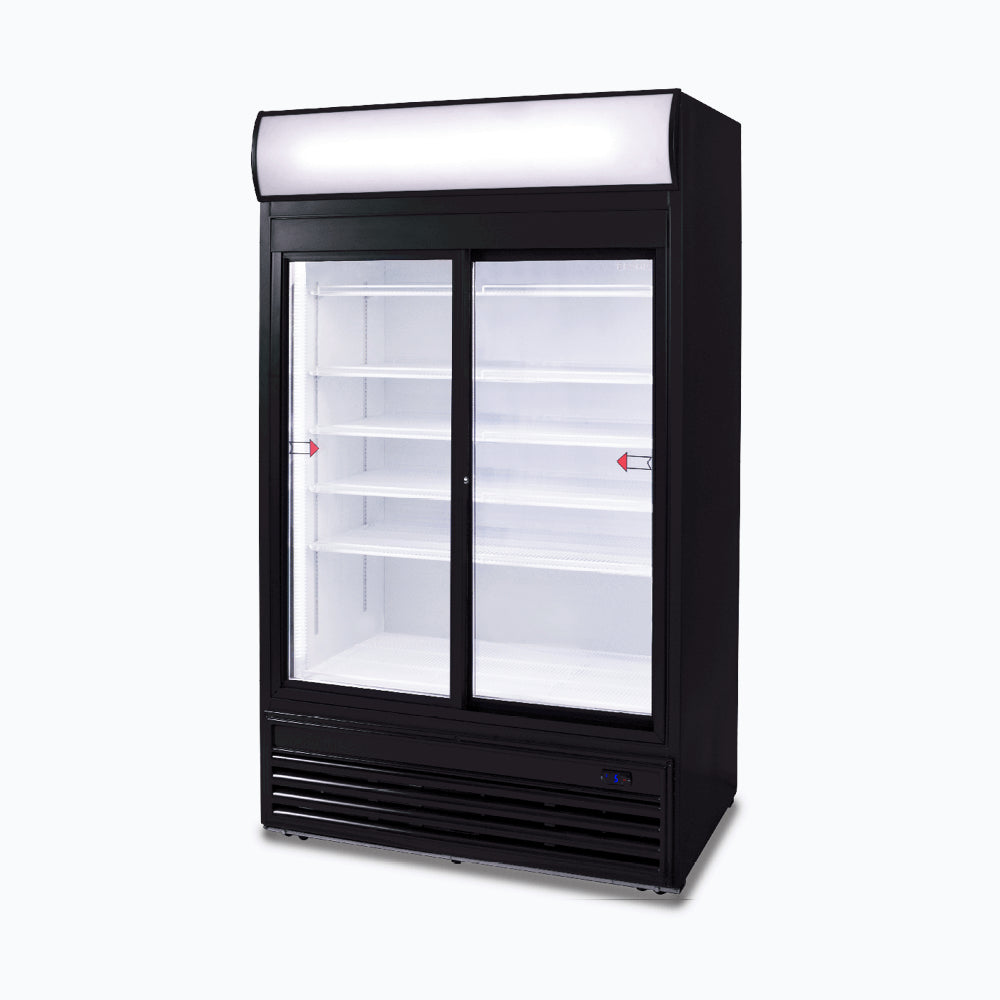 Bromic GM0980LS-NR – Upright Display Fridge  - 945L - 2 Doors - Sliding - Flat Glass - Lightbox