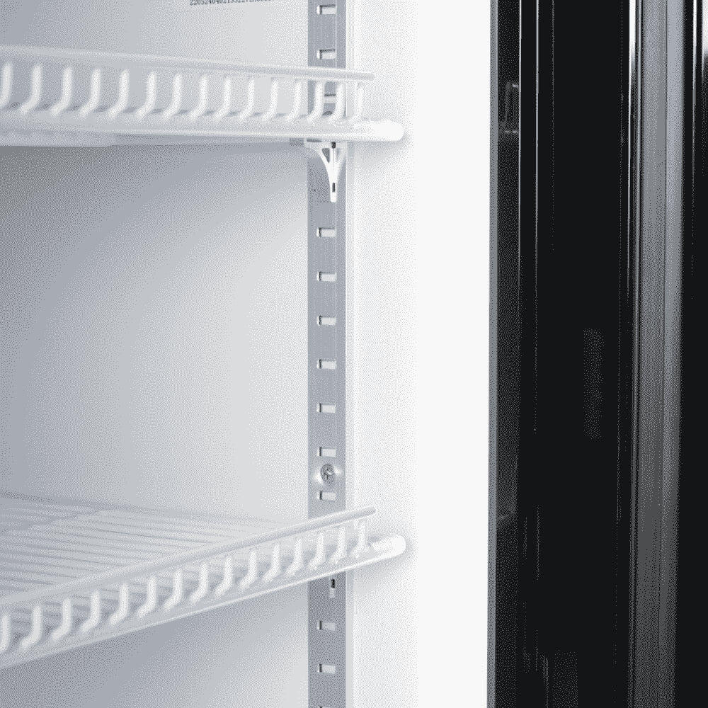 Bromic GM1000LBCAS – Upright Display Fridge - 960L - 2  Doors - Flat Glass - Cassette - Black