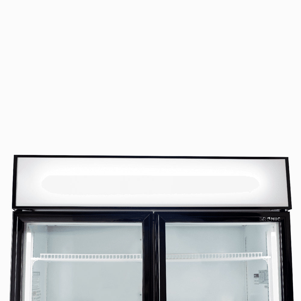 Bromic GM0900LBECO-NR – Upright Display Fridge - 885L - 2 Doors - Flat Glass - Black