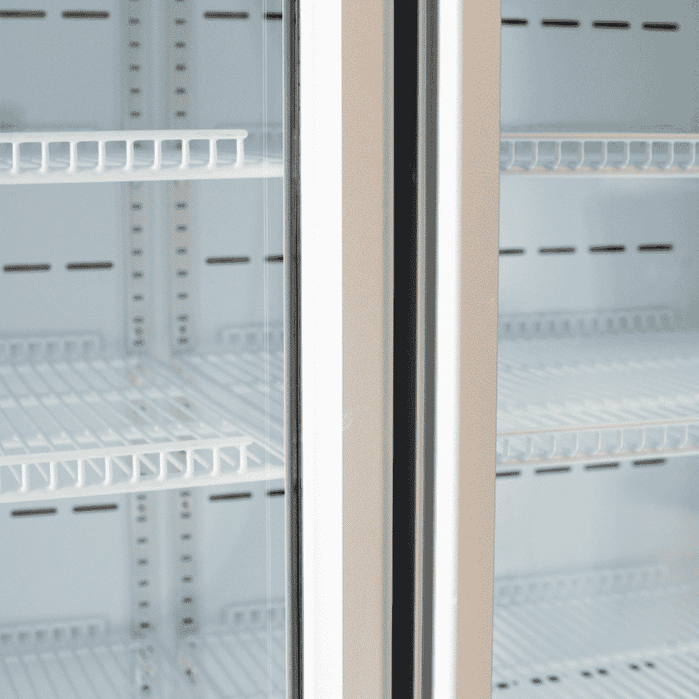 Bromic GM1000LWCAS – Upright Display Fridge - 960L - 2 Doors - Flat Glass - Cassette - White