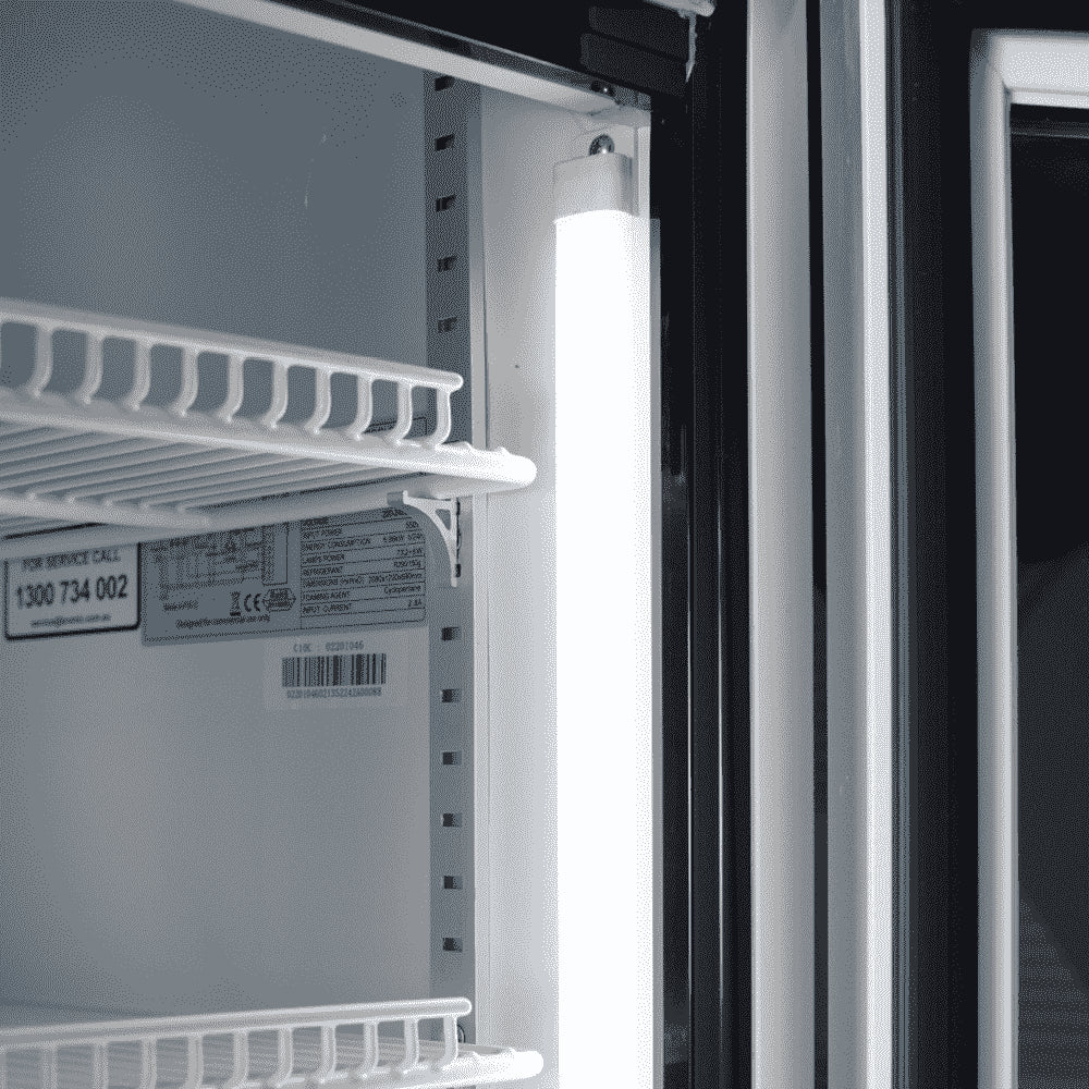 Bromic GM1000LWCAS – Upright Display Fridge - 960L - 2 Doors - Flat Glass - Cassette - White