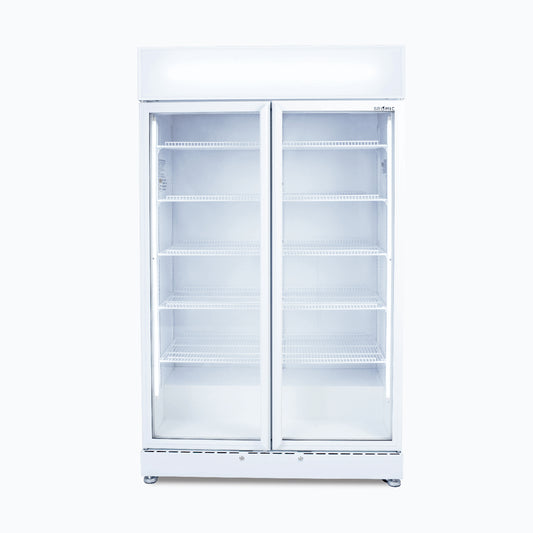 Bromic GM0900LWECO-NR – Upright Display Fridge - 885L - 2 Doors - Flat Glass - White