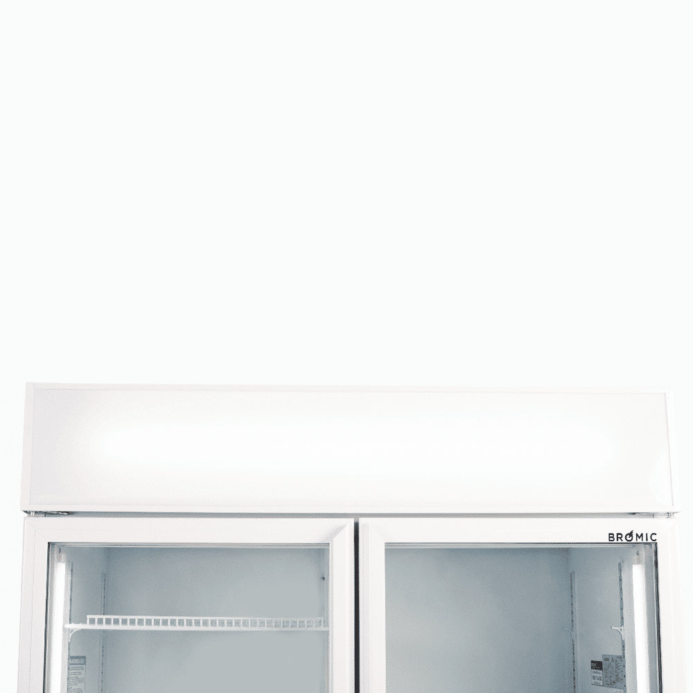 Bromic GM0900LWECO-NR – Upright Display Fridge - 885L - 2 Doors - Flat Glass - White