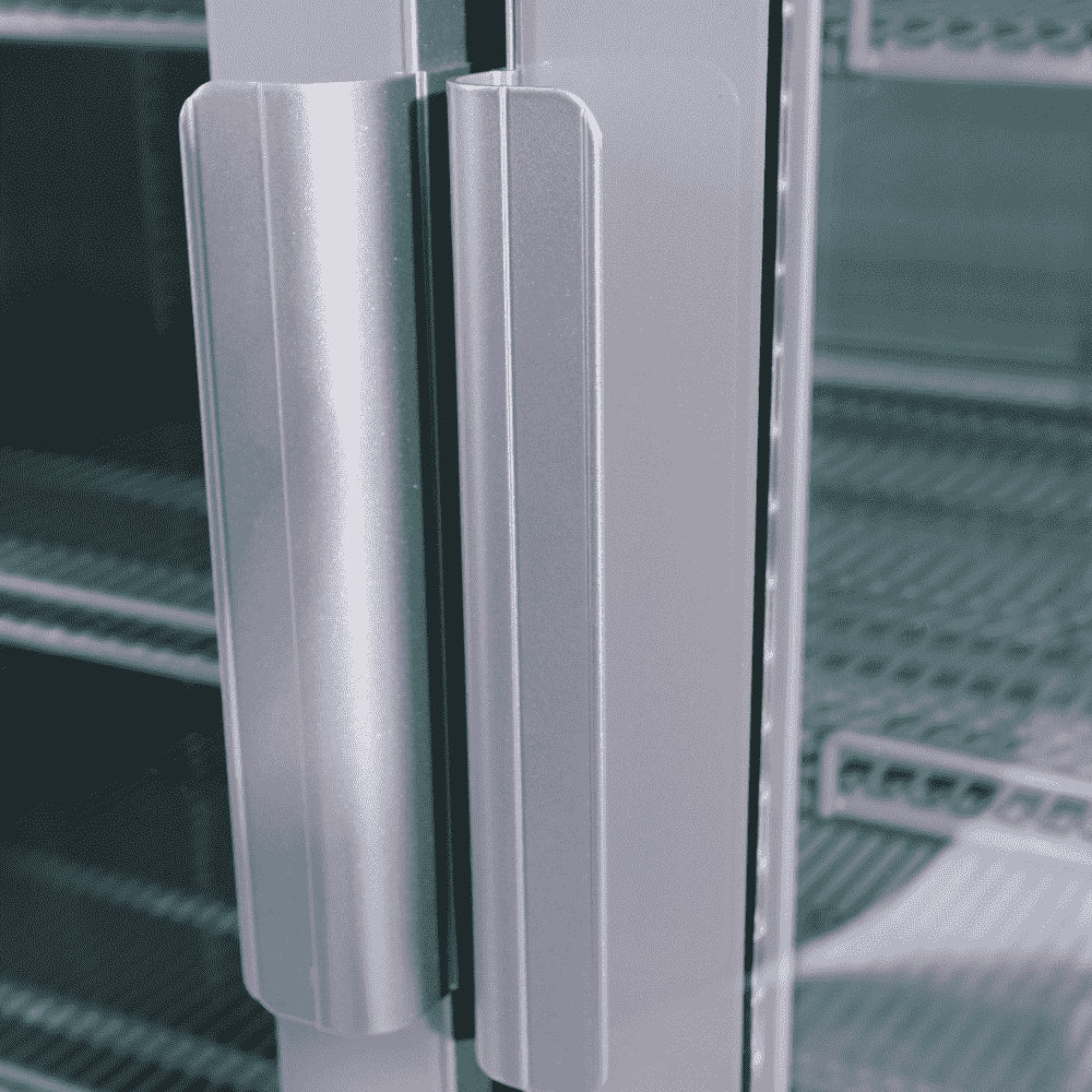 Bromic GM1100LS-NR – Upright Display Fridge - 1082L - 2 Door - Flat Glass - Lightbox - Silver
