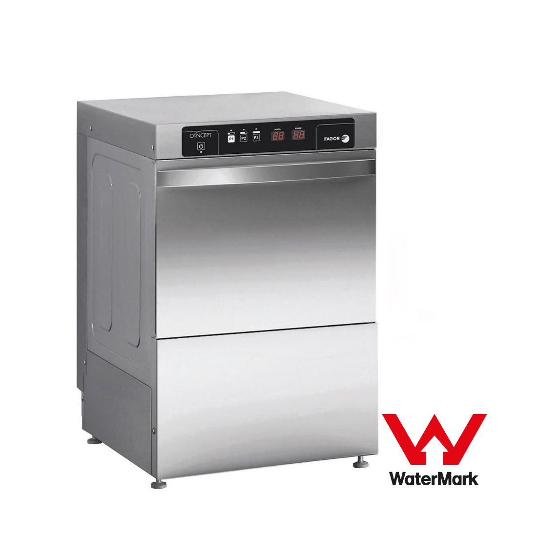 Fagor EVO-CONCEPT glass washer with drain pump and detergent & rinse dispenser cold rinse – CO-402BDD
