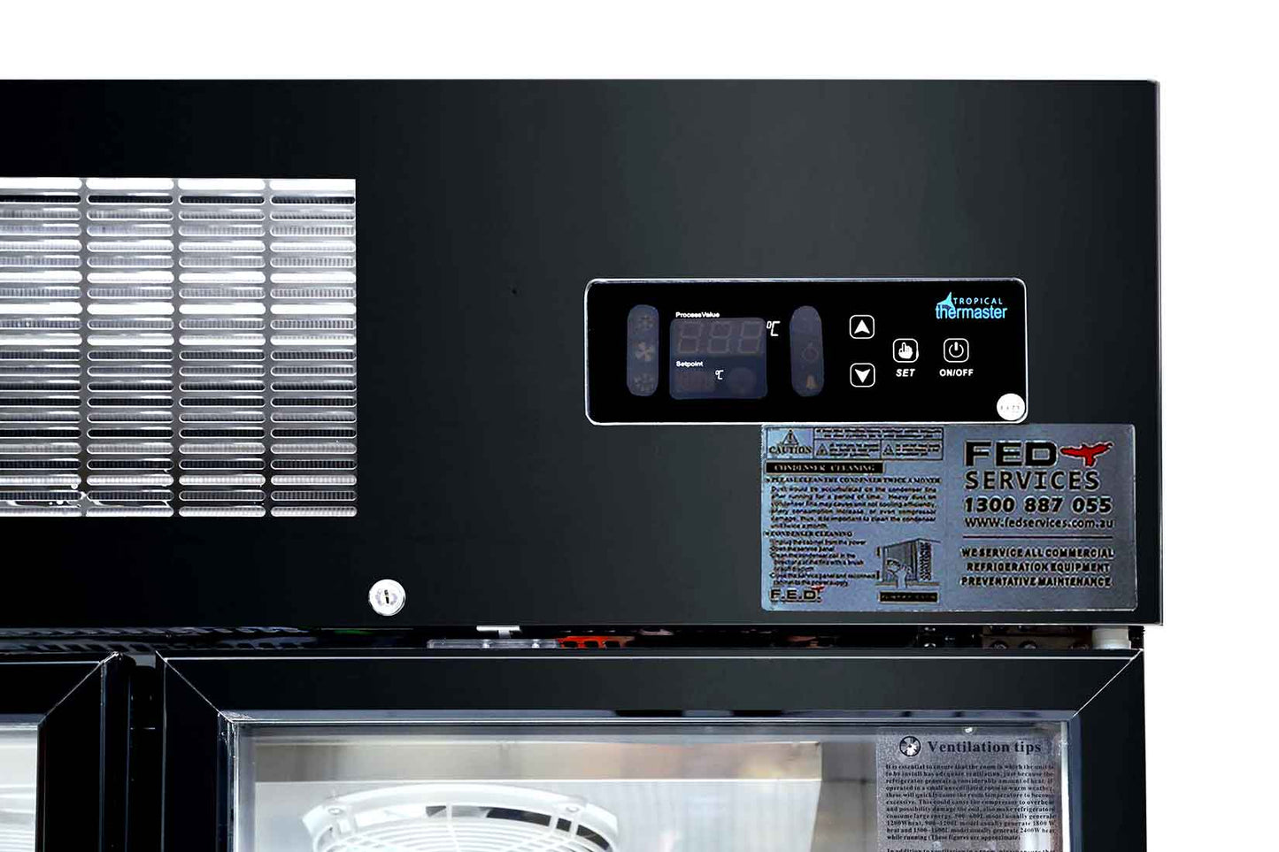 Thermaster Double Glass Door Black Stainless Steel Upright Freezer – SUFG1000B