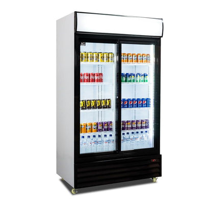 AG CU1000TNG-SD – 1000L Double Sliding Door Upright Display Fridge - Glass Door