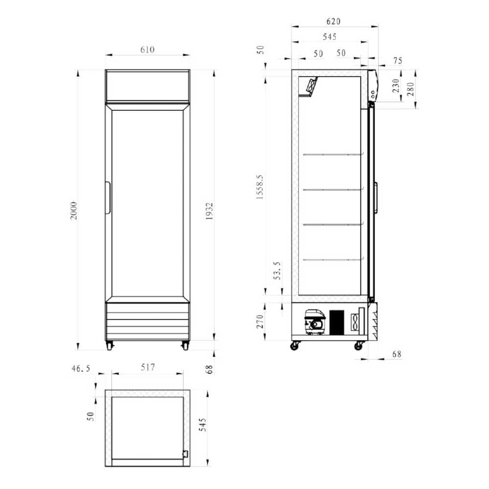 AG CU420TNG – 420 Litre Single Door Upright Display Fridge - Glass Door