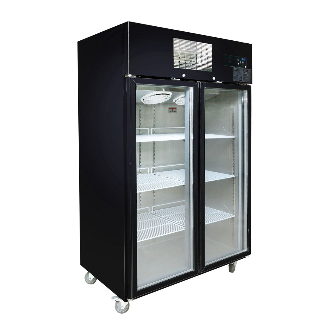 Thermaster Double Glass Door Black Stainless Steel Upright Freezer – SUFG1000B