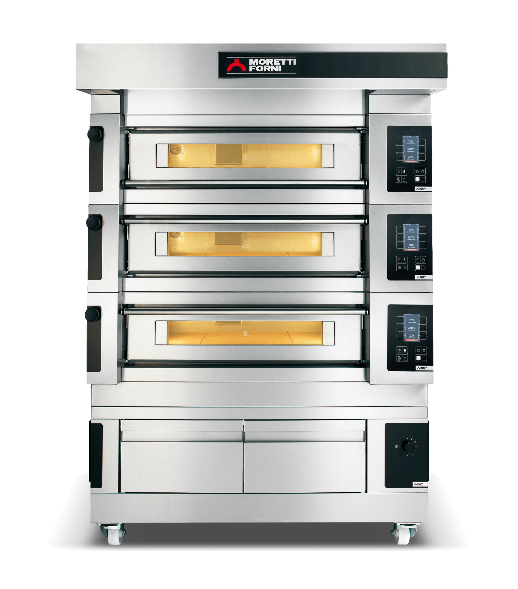 Moretti Forni - SerieS Triple Deck Oven on Stand - COMP S140E/3/lL
