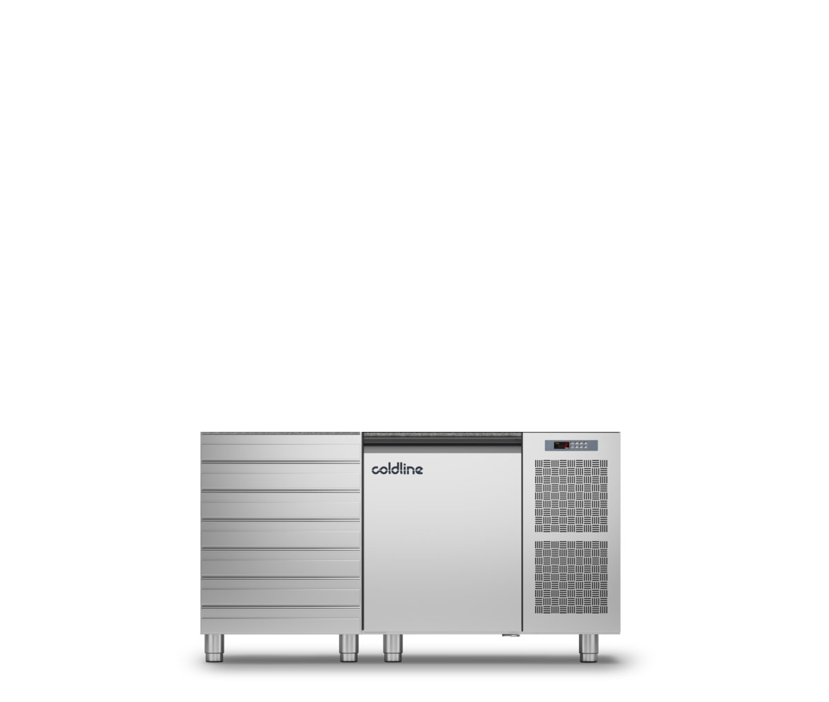 Coldline - 1 Door + Drawers Pizza Preparation Counter with no worktop -2°+8°C - TZS09/1MC
