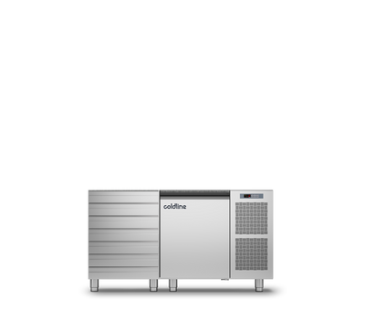 Coldline - 1 Door + Drawers Pizza Preparation Counter with no worktop -2°+8°C - TZS09/1MC