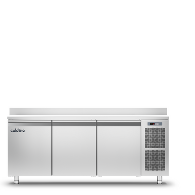 Coldline - 3 Door Pastry Counter with s/steel worktop & Splashback -2°+8°C - TA17/1MJ