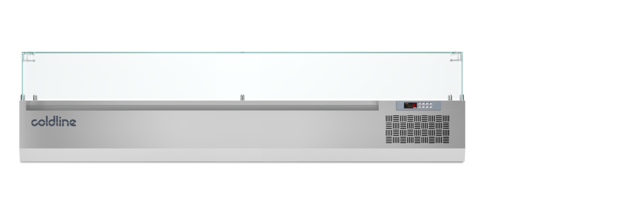 Coldline - 2005mm Display Case with Glass Sneeze Guard - VP20/9NL