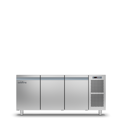 Coldline - 3 Door Master Counter with s/steel worktop & Splashback -2°+8°C - TA17/1M