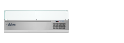 Coldline - 1450mm Display Case with Glass Sneeze Guard - VP14/6NL