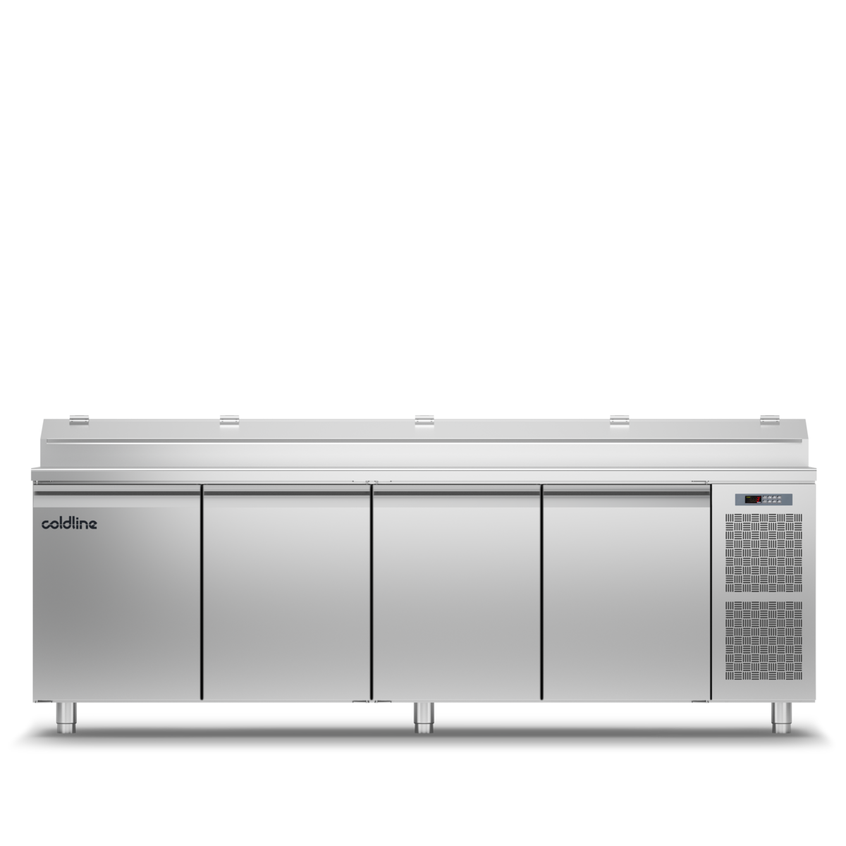 Coldline - 4 Door EN60x40 Prep Station with inbuilt GN1/3 pan holder & stainless steel worktop -2°+8°C - TV21/1MZ-1/3