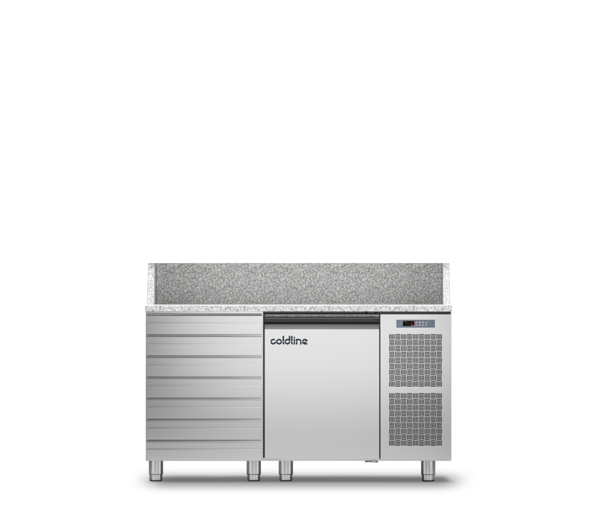 Coldline - 1 Door + Drawers Pizza Preparation Counter with Granite worktop -2°+8°C - TZ09/1MC