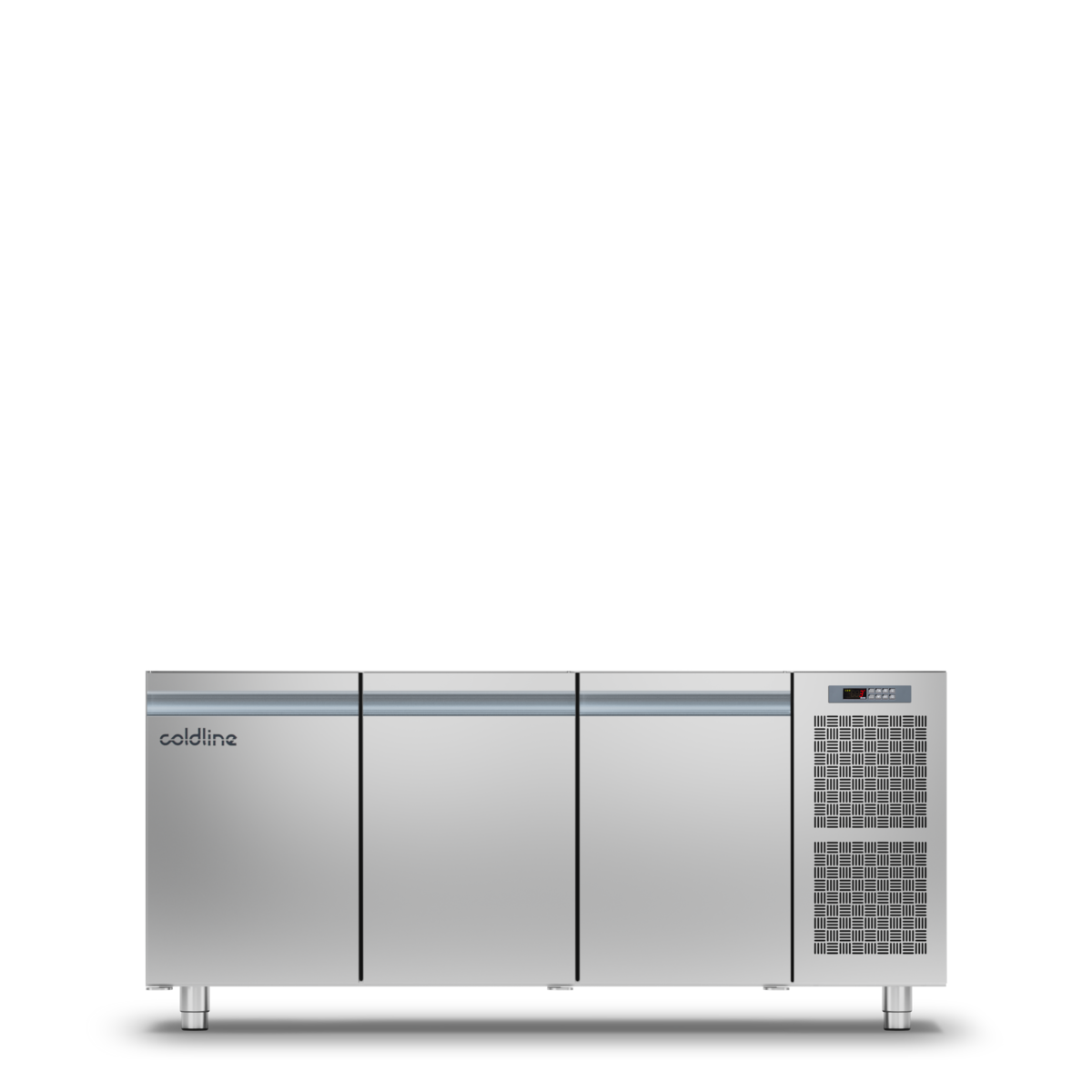 Coldline - 3 Door Master Counter Freezer with s/steel worktop & Splashback -15°-22°C - TA17/1B