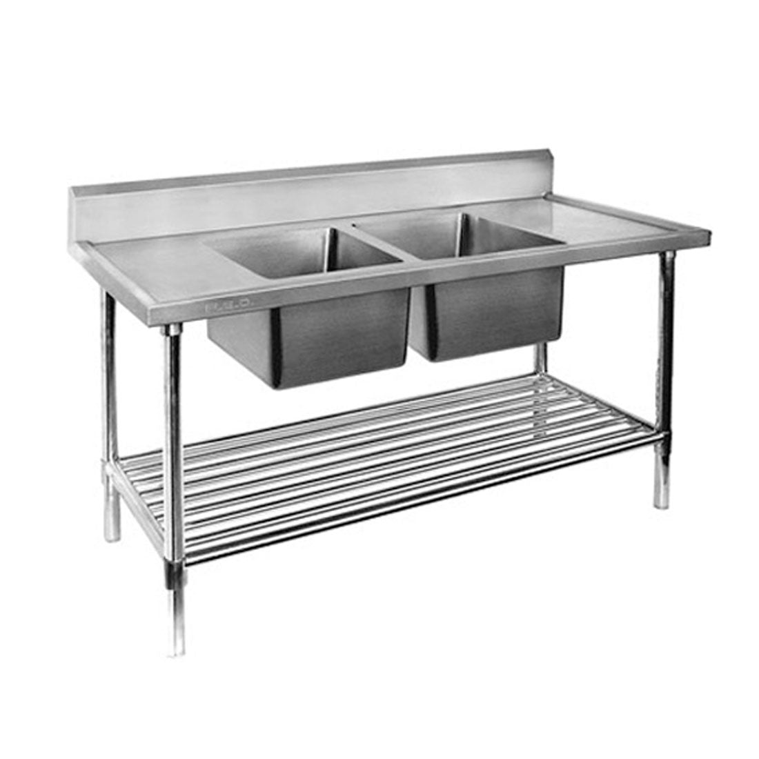 Modular System Double Centre Sink Bench with Pot Undershelf – DSB6-1200C/A
