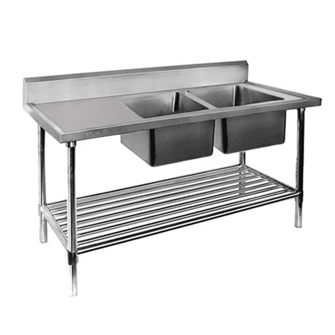 Modular System Double Right Sink Bench with Pot Undershelf – DSB6-1500R/A