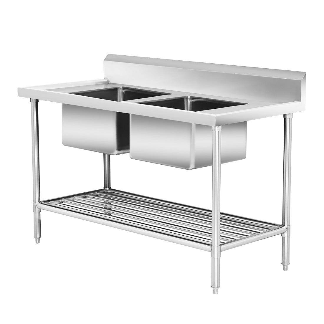 Modular System Double Centre Sink Bench with Pot Undershelf – DSB7-1500C/A