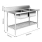Right Inlet Double Sink Dishwasher Bench – DSBD7-1500R/A