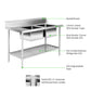 Right Inlet Double Sink Dishwasher Bench – DSBD7-1500R/A