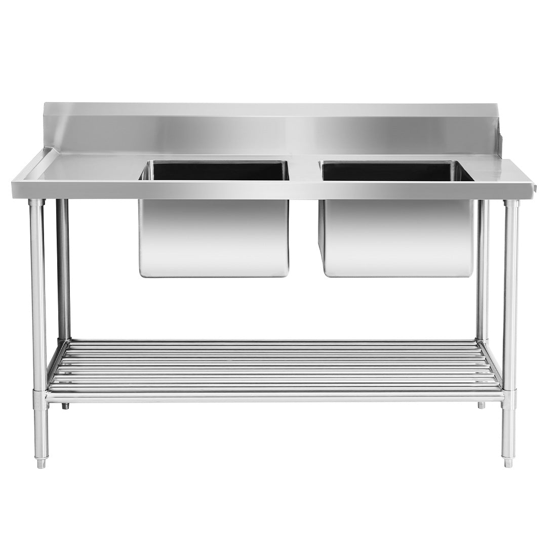 Right Inlet Double Sink Dishwasher Bench – DSBD7-1500R/A