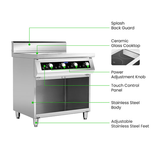 ElectMax 900 Series Induction 4 Burner Cooker with Splashback EIC9-800P
