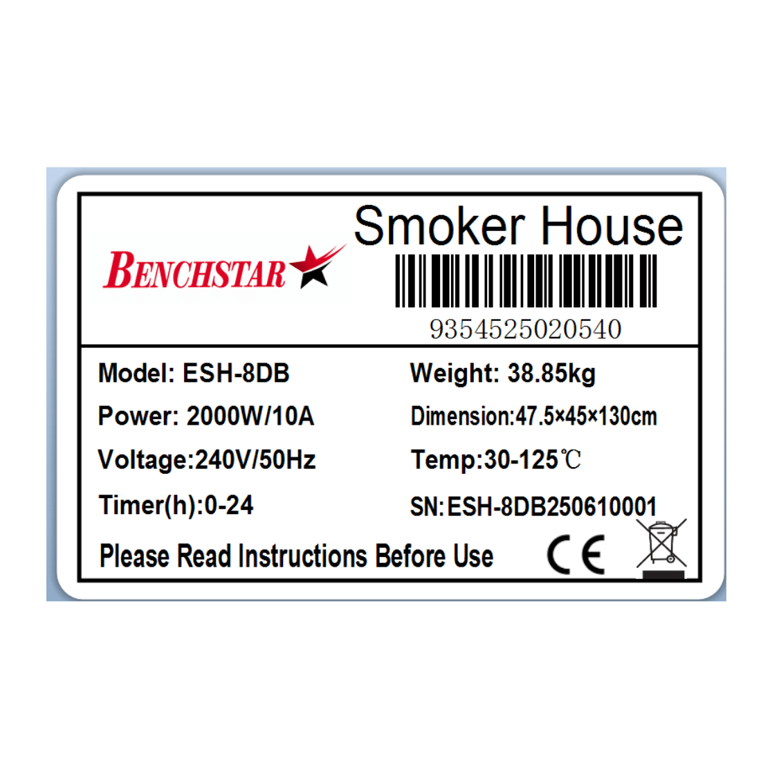 Benchstar Smoker/Dehydrator Combination Unit – ESH-8DB