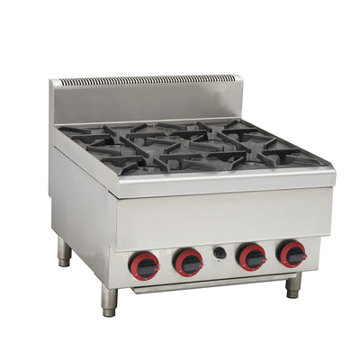 GASMAX Benchtop LPG 4 Burner Cooktop w/ Splashback – JUS-TR-4BLPG