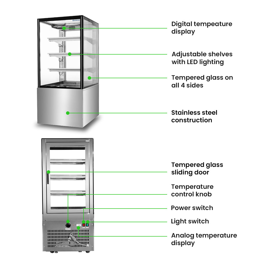 Bonvue Heated Display Cabinet – H-SF820V